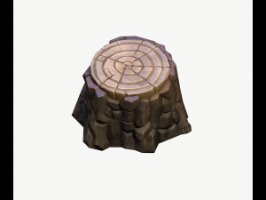 cartoon stump 3D 模型