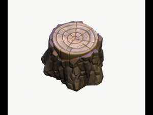 cartoon stump 3D 模型
