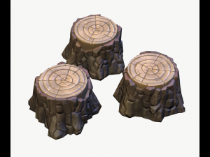 cartoon stump 3D 模型