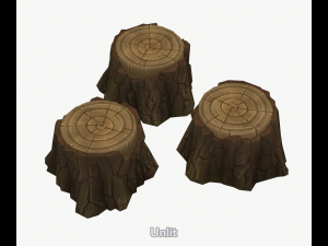 cartoon stump 3D 模型