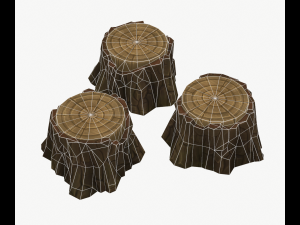 cartoon stump 3D 模型