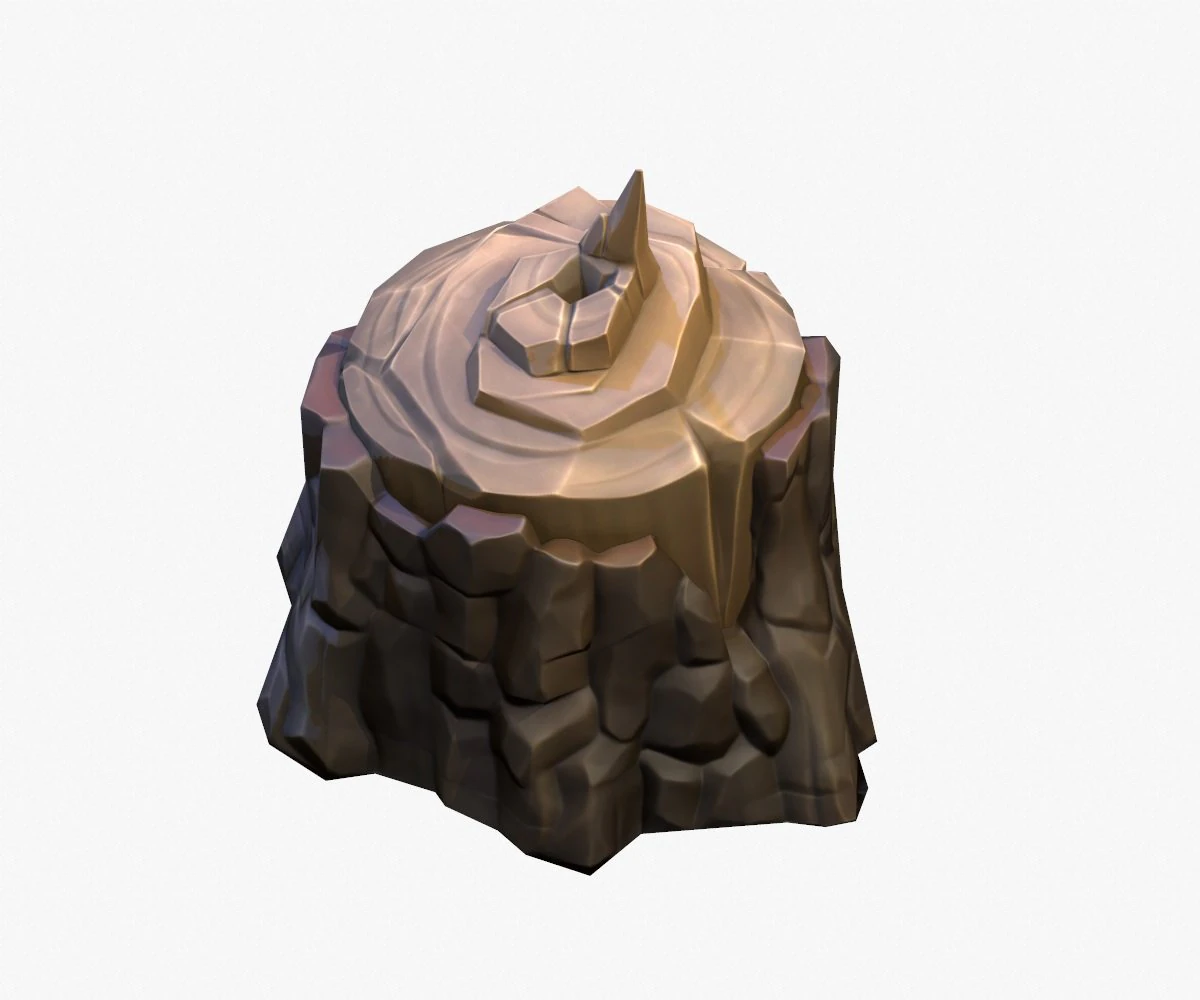 cartoon stump 02 3D Model .c4d .max .obj .3ds .fbx .stl .blend 