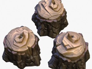 cartoon stump 02 3D Model