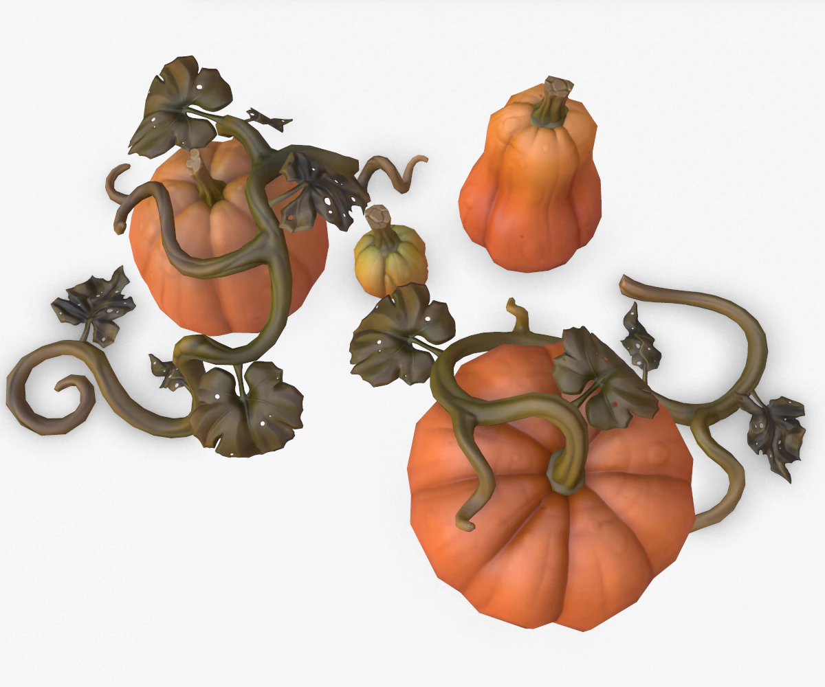 cartoon pumpkins 3D Model .c4d .max .obj .3ds .fbx .stl .blend