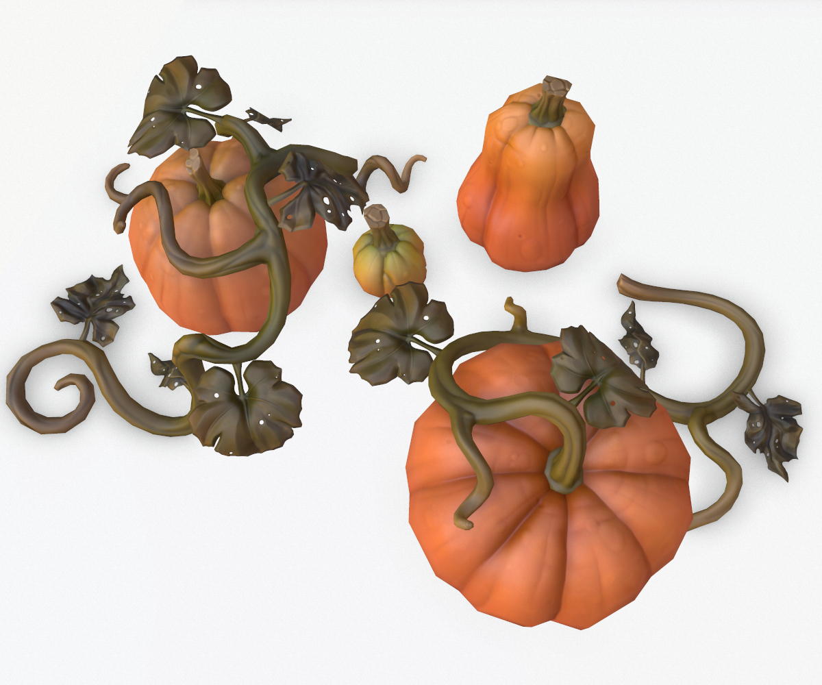 Cartoon Pumpkins 3d Model In Vegetable 3dexport