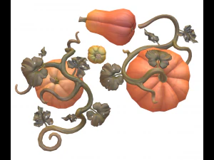 cartoon pumpkins 3D Model