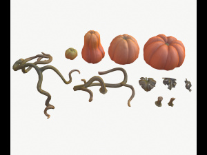 cartoon pumpkins 3D Model