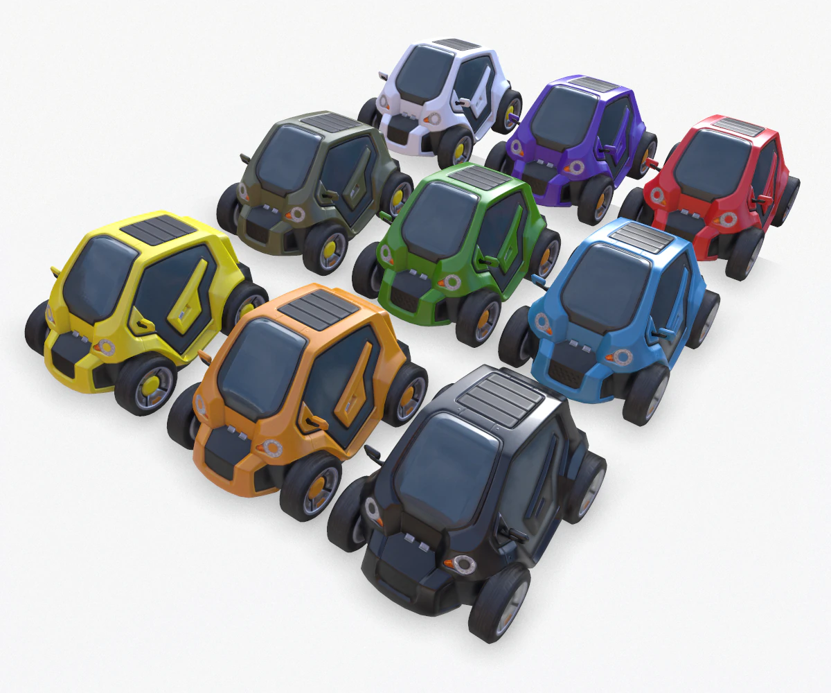 cyberpunk minicar 3D Model .c4d .max .obj .3ds .fbx .stl .blend 