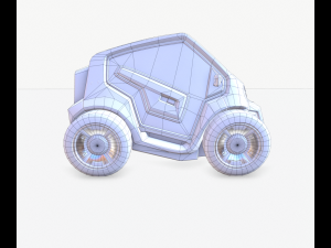 cyberpunk minicar Model 3D