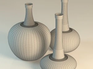 Vasen Dekor schwarz 3D Modell