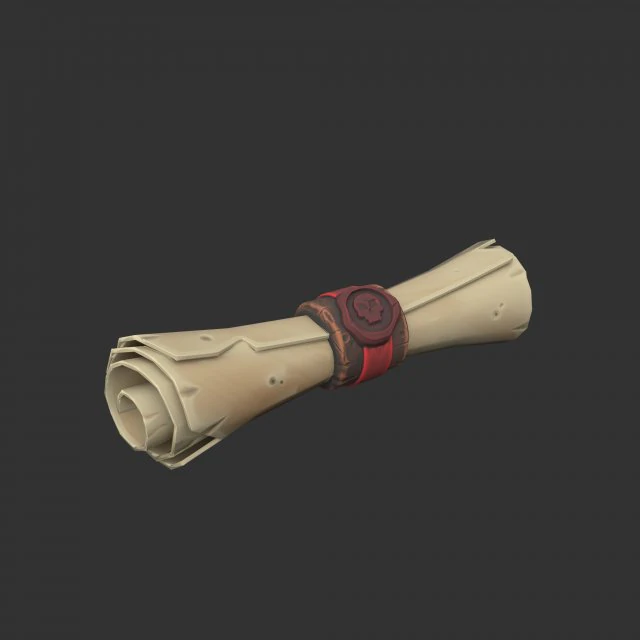 Lowpoly 海盗卷轴 3D 模型 .c4d .max .obj .3ds .fbx .stl .blend 