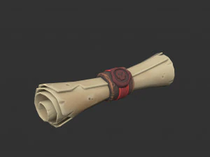 Lowpoly 海盗卷轴 3D 模型