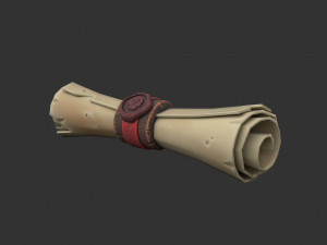 Lowpoly Pirates scroll Modèle 3D