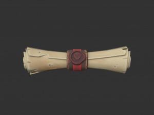 Lowpoly Pirates scroll Modèle 3D