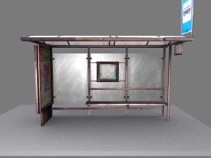 russian bus station 3D Модель