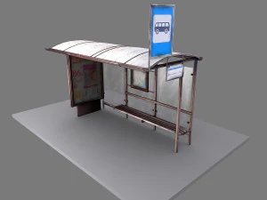 russian bus station 3D Model