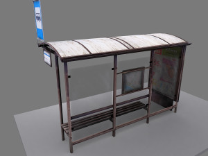russian bus station 3D Модель