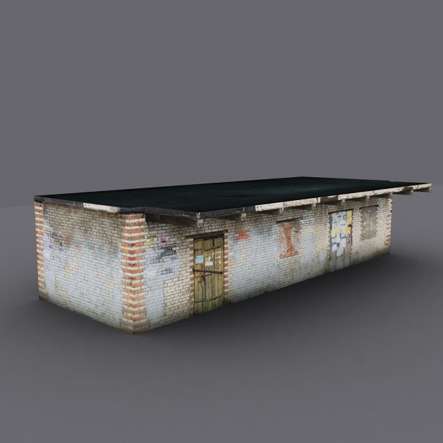 Old warehouse Model 3D .c4d .max .obj .3ds .fbx .stl .blend 