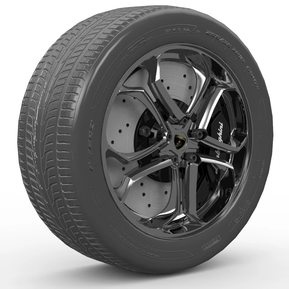 lamborghini wheel zr19 3D Model .c4d .max .obj .3ds .fbx .stl .blend 