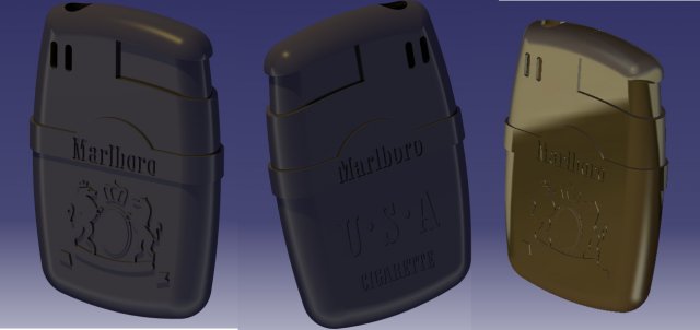 marlboro lighter 3D 模型 .c4d .max .obj .3ds .fbx .stl .blend 