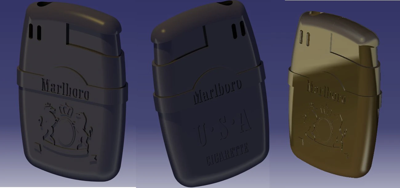 marlboro lighter 3D Model .c4d .max .obj .3ds .fbx .stl .blend 