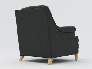 vintage mid century black naugahyde club chair 3Dモデル