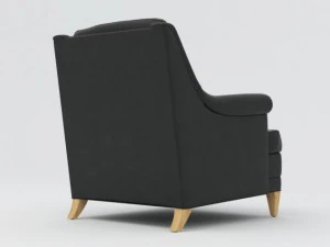 vintage mid century black naugahyde club chair 3D Model