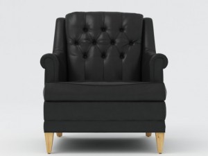vintage mid century black naugahyde club chair 3Dモデル