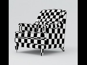 vintage mid century black naugahyde club chair 3Dモデル