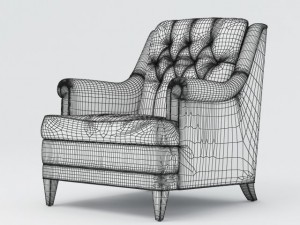 vintage mid century black naugahyde club chair 3Dモデル