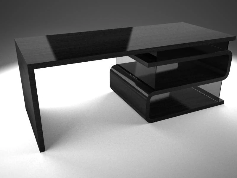 desk black 3D Model .c4d .max .obj .3ds .fbx .stl .blend 