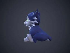 chat parlant de dessin anim&eacute; Modèle 3D