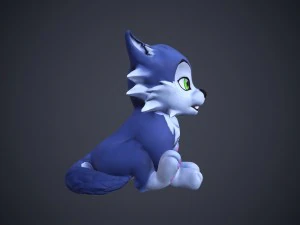 chat parlant de dessin anim&eacute; Modèle 3D