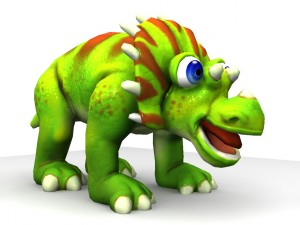 cartoon triceratops Model 3D