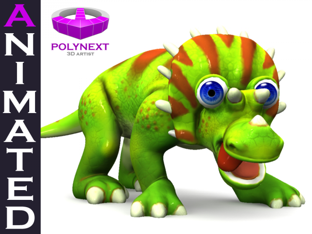 cartoon triceratops Model 3D .c4d .max .obj .3ds .fbx .stl .blend 