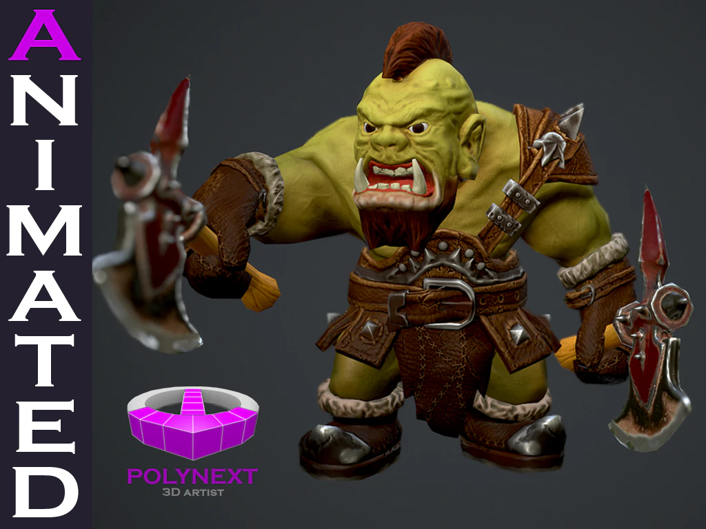 orc berserker 3D Model .c4d .max .obj .3ds .fbx .stl .blend 