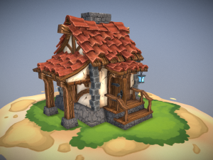 stylized house Model 3D