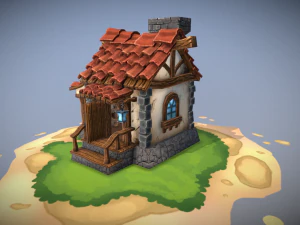 stilisiertes Haus 3D Modell