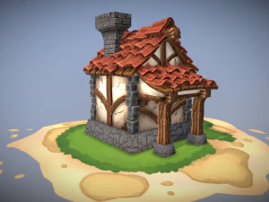 stilisiertes Haus 3D Modell