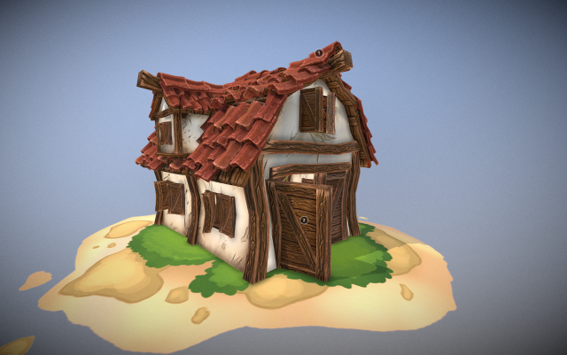 stylized barn 3D 模型 .c4d .max .obj .3ds .fbx .stl .blend 