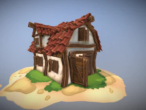 stilisierte Scheune 3D Modell