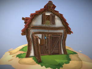 stylized barn 3D 模型