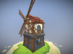 stylized mill 3D मॉडल