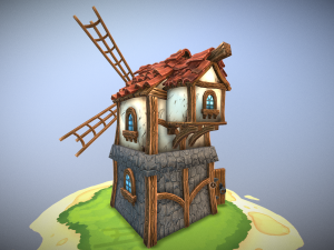 stylized mill 3D मॉडल