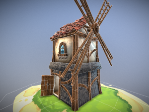 stylized mill 3D मॉडल