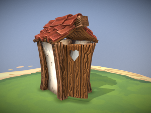 stylized toilet Model 3D