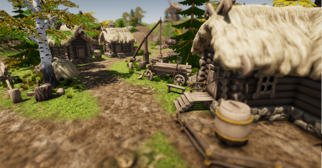 stylized village construction kit 3D मॉडल .c4d .max .obj .3ds .fbx .stl .blend 