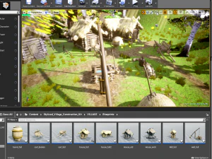 stylized village construction kit 3D Model