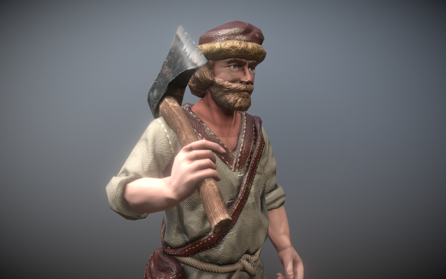 peasant villager man Model 3D .c4d .max .obj .3ds .fbx .stl .blend 