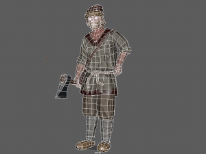 peasant villager man Model 3D